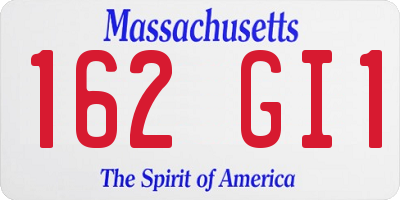 MA license plate 162GI1
