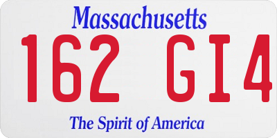 MA license plate 162GI4