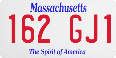 MA license plate 162GJ1