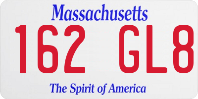 MA license plate 162GL8