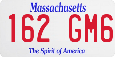 MA license plate 162GM6
