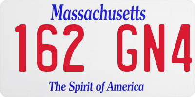 MA license plate 162GN4