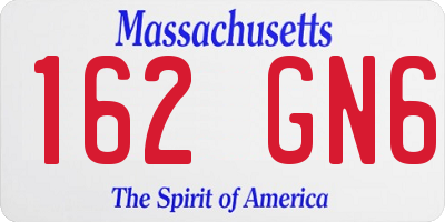 MA license plate 162GN6