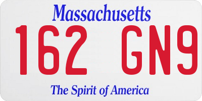 MA license plate 162GN9