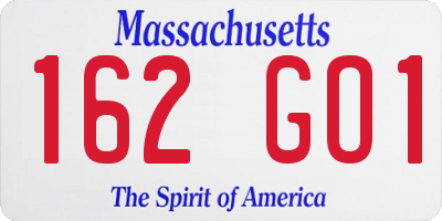 MA license plate 162GO1