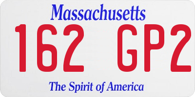 MA license plate 162GP2