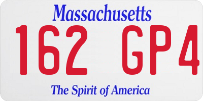 MA license plate 162GP4
