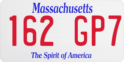 MA license plate 162GP7