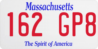 MA license plate 162GP8