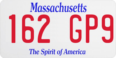 MA license plate 162GP9