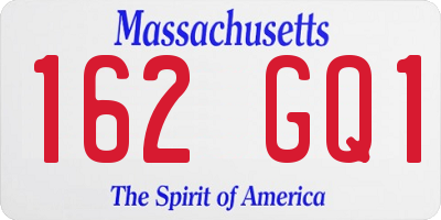 MA license plate 162GQ1