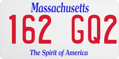 MA license plate 162GQ2