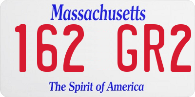 MA license plate 162GR2