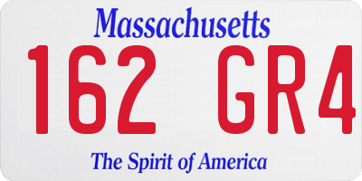 MA license plate 162GR4