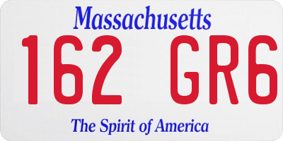 MA license plate 162GR6