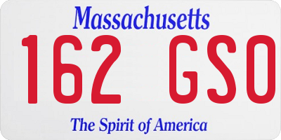 MA license plate 162GS0