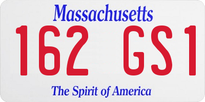 MA license plate 162GS1