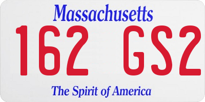MA license plate 162GS2