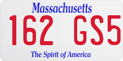 MA license plate 162GS5