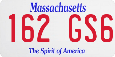 MA license plate 162GS6