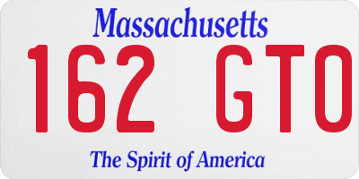 MA license plate 162GT0