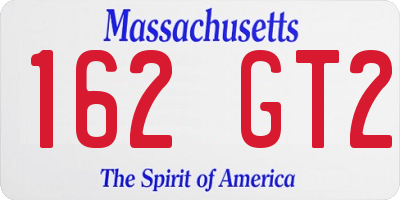 MA license plate 162GT2