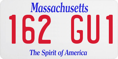 MA license plate 162GU1