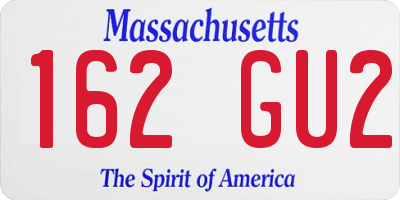 MA license plate 162GU2