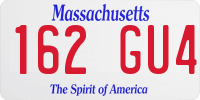 MA license plate 162GU4