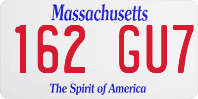 MA license plate 162GU7