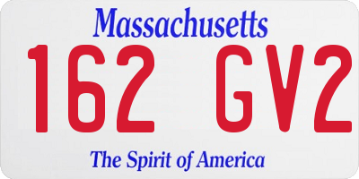 MA license plate 162GV2
