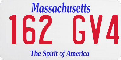 MA license plate 162GV4