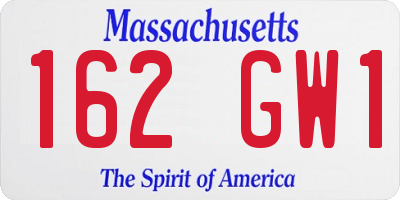 MA license plate 162GW1