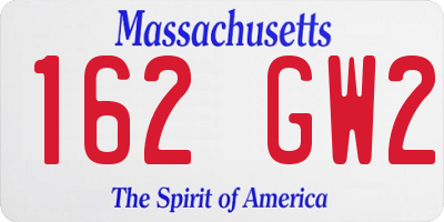 MA license plate 162GW2