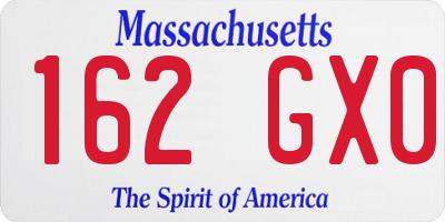 MA license plate 162GX0