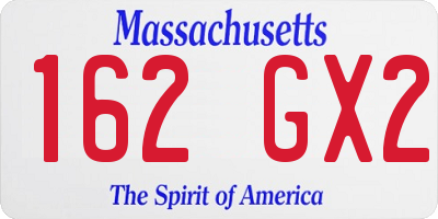 MA license plate 162GX2
