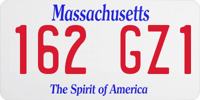 MA license plate 162GZ1