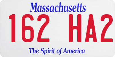 MA license plate 162HA2