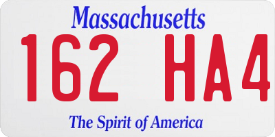 MA license plate 162HA4