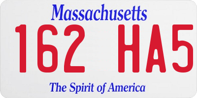MA license plate 162HA5