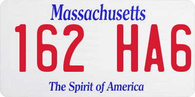 MA license plate 162HA6