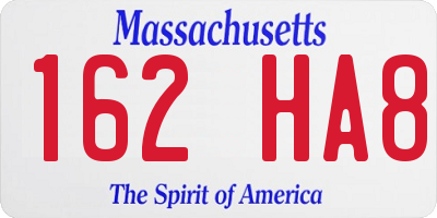 MA license plate 162HA8