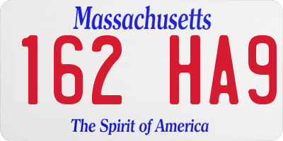 MA license plate 162HA9