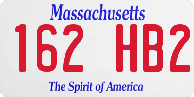 MA license plate 162HB2