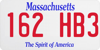 MA license plate 162HB3