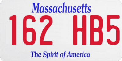 MA license plate 162HB5