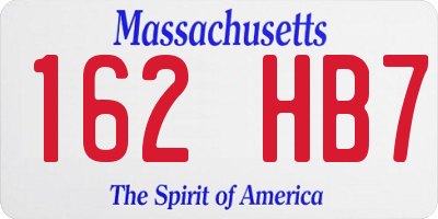 MA license plate 162HB7