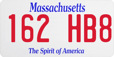 MA license plate 162HB8