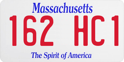 MA license plate 162HC1