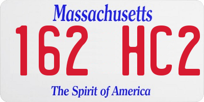 MA license plate 162HC2